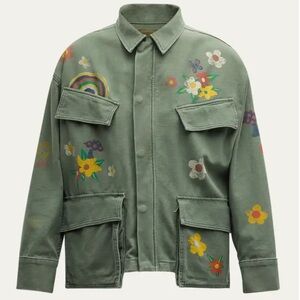 MOTHER Green Floral Embroidered Jacket